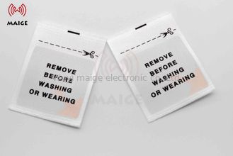China Clothes RF 8.2MHz Alarming Woven Fabric Labels For Garment Anti - Theft supplier
